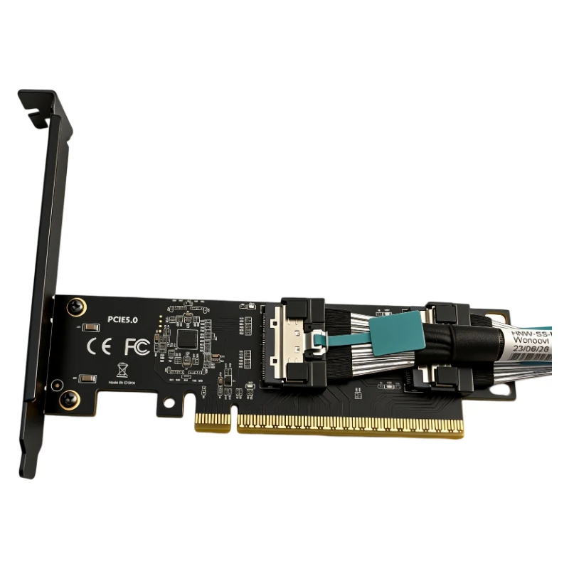 NEW MCIO 8i PCI-E 5.0 X16 Adapter Extension Cable Riser Expansion Card PCI Express 5.0 16X Splitter for GPU/U.2 SSD/Network Card