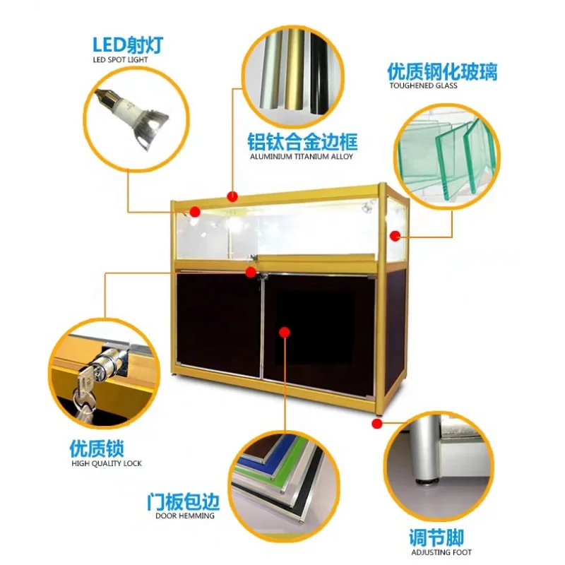 Custom.Glass مجوهرات ووتش متجر مكافحة كشك خزانة متجر الأثاث والمجوهرات عرض حديث