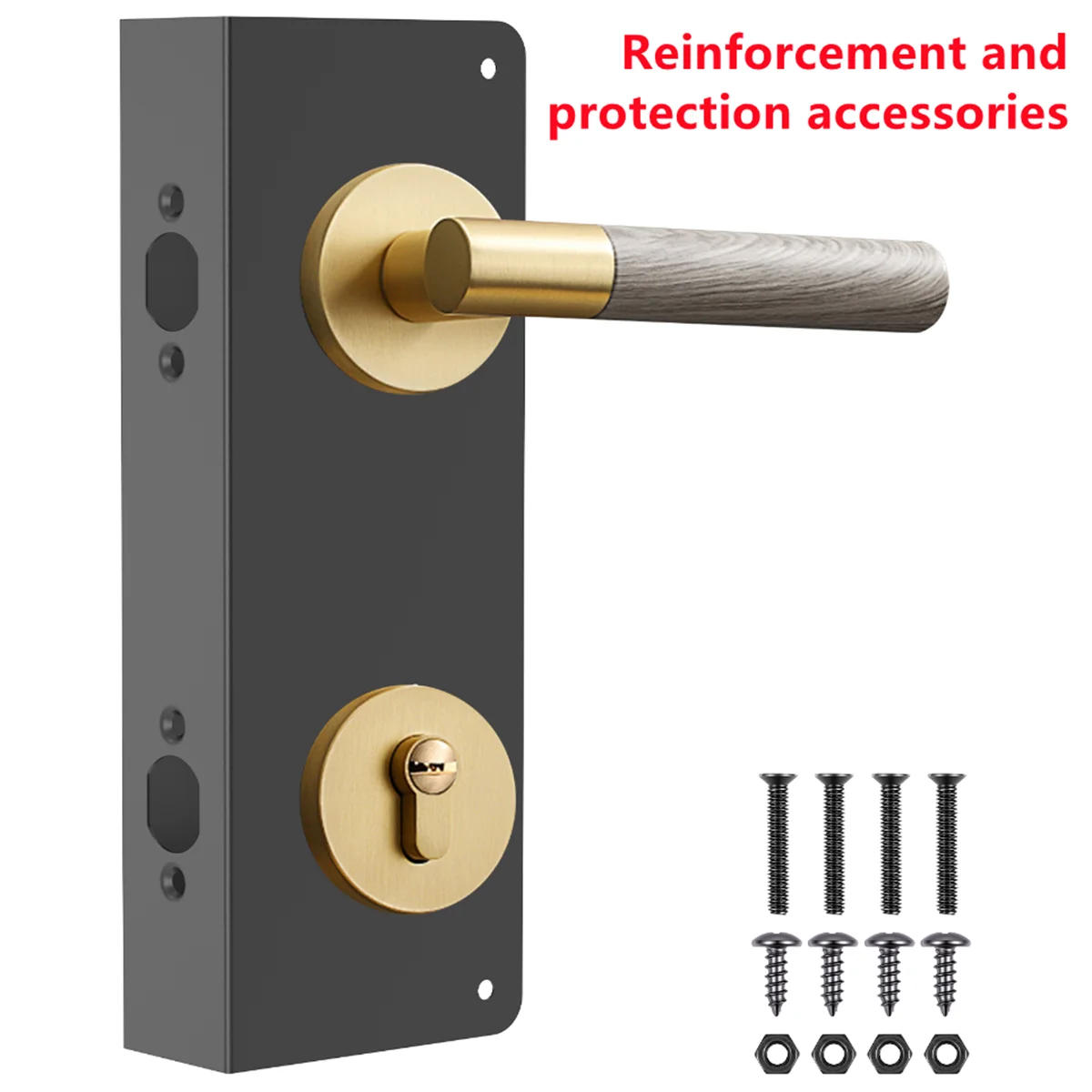 Wooden door lock reinforcement protection accessories Stainless steel door lock baffle Steel blockade Metal For 45mm Thick Wood