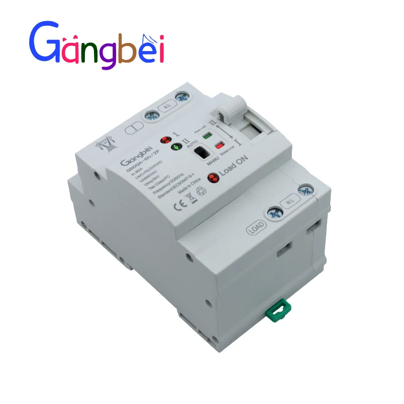GBDQA80 Din-Schiene 2P 4P ATS Dual Power Automatischer Transferschalter Elektrische Wahlschalter Unterbrechungsfreie Stromversorgung 32A 40A 63A 80A