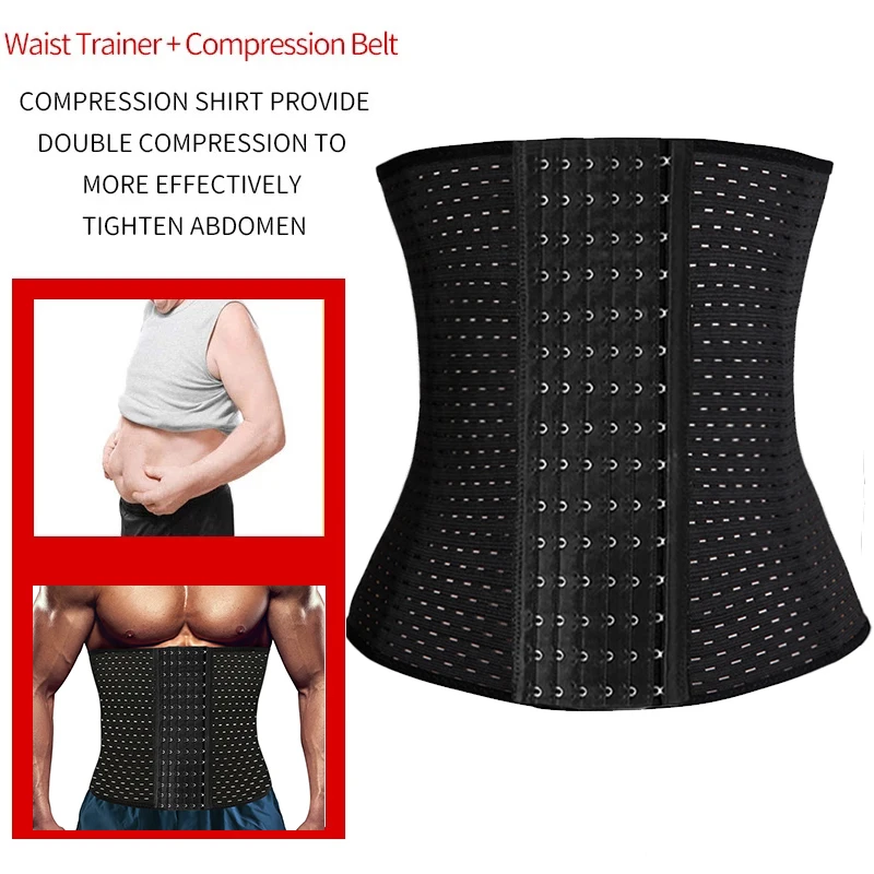 Ceinture de Compression amincissante pour hommes, ceinture d\'entraînement à taille étendue, Corset pour l\'abdomen, contrôle du ventre, Fitness