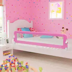 Pink Polyester Children's Bed Guardrail Bed Safety Armrest Baby Sleeping Safety Guard Rail Protective Bumpers180x42 cm