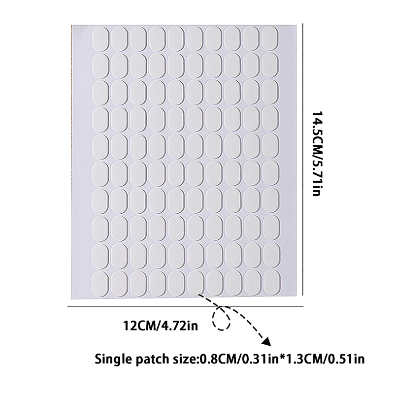 100 piezas de cinta adhesiva transparente de doble cara para uñas postizas, sin marcas, para exhibidores y herramientas de manicura 6