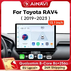 Ainavi 13.1 Inch For Toyota RAV4 2019 2020 2021 2023 XA50 HDMI 2K Car Radio Carplay Wireless Android Auto 4G Car Multimedia 2DIn