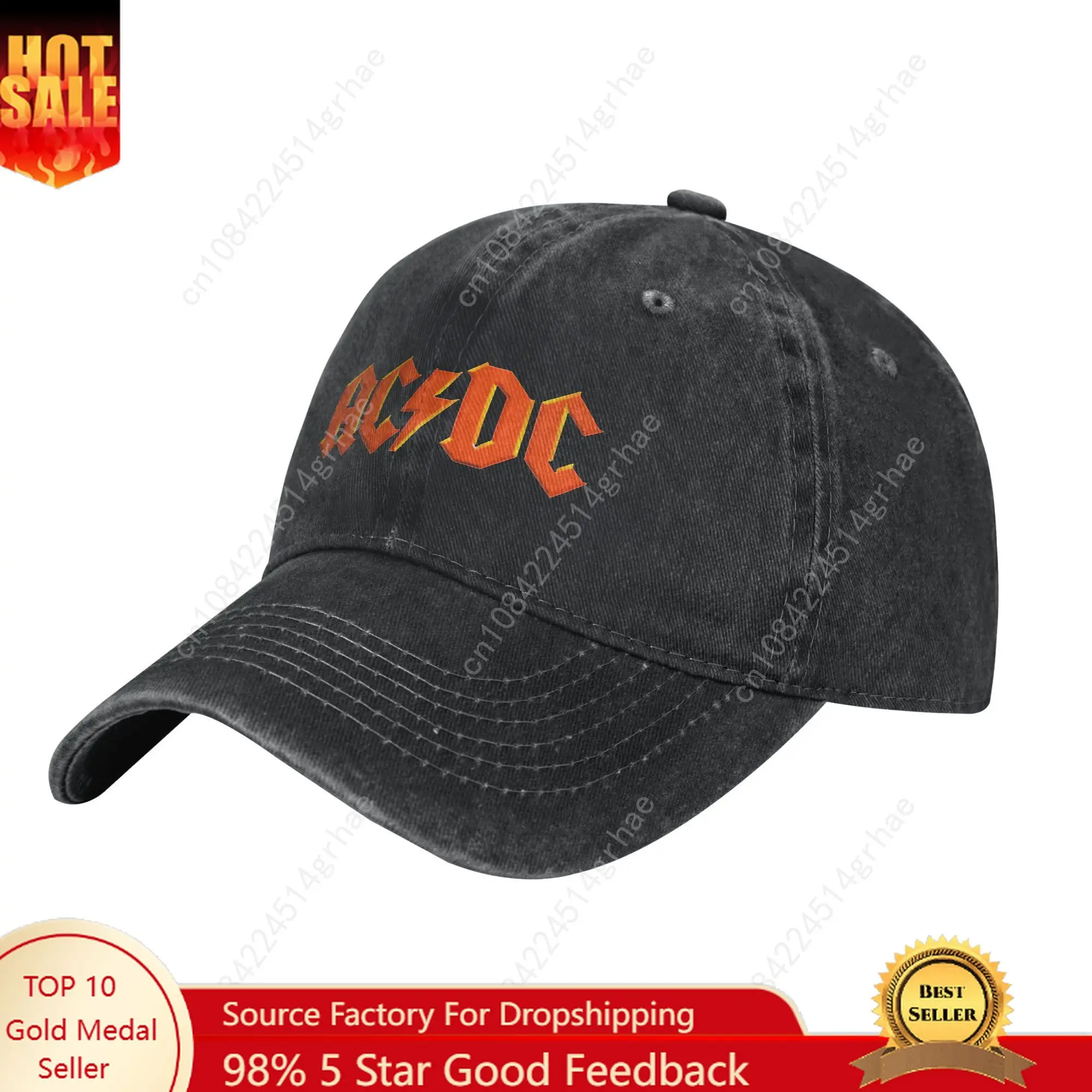 

AC Logo Design Orange Casual Baseball Cap DC Outdoor Sport Trucker Hat Summer Hot Sale Men Adult Streetwear Snapback Cap