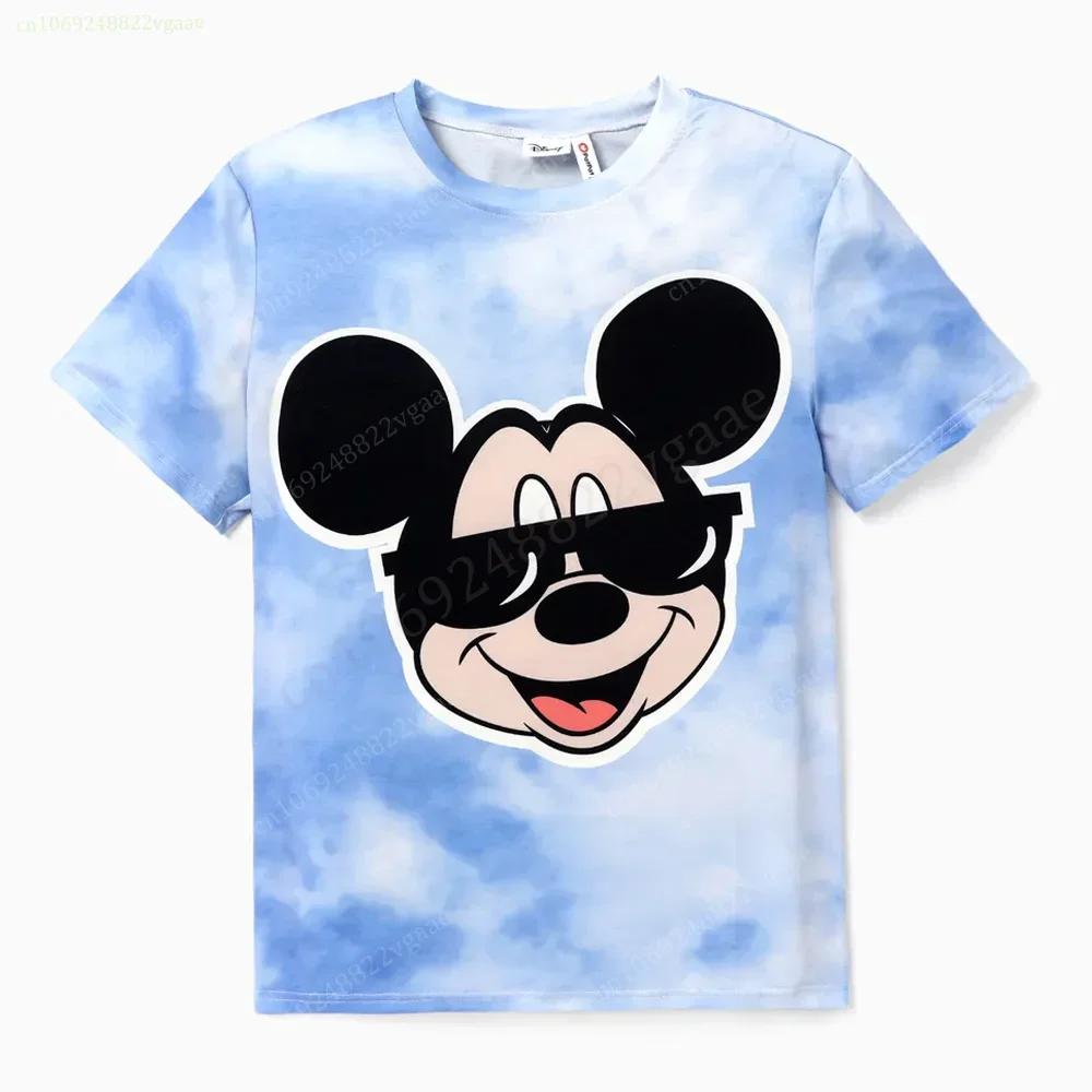 Mickey Mouse Minni Colorful T Shirt For Kids Boy Girls Women Men Top Minnie Tee Family Clothes Costume Streetwear Tie Dye Couple