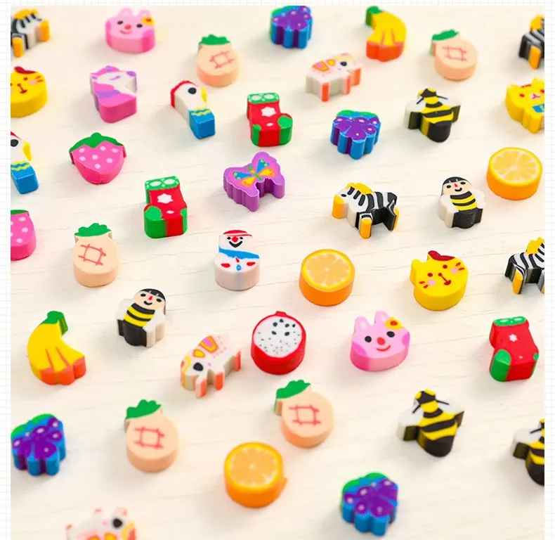 50/100 Stücke Bleistift Radiergummi Gummi Kawaii Tier Früchte Radiergummis Grundschüler Preise Werbegeschenk Schreibwaren Für Kinder – Detail 13