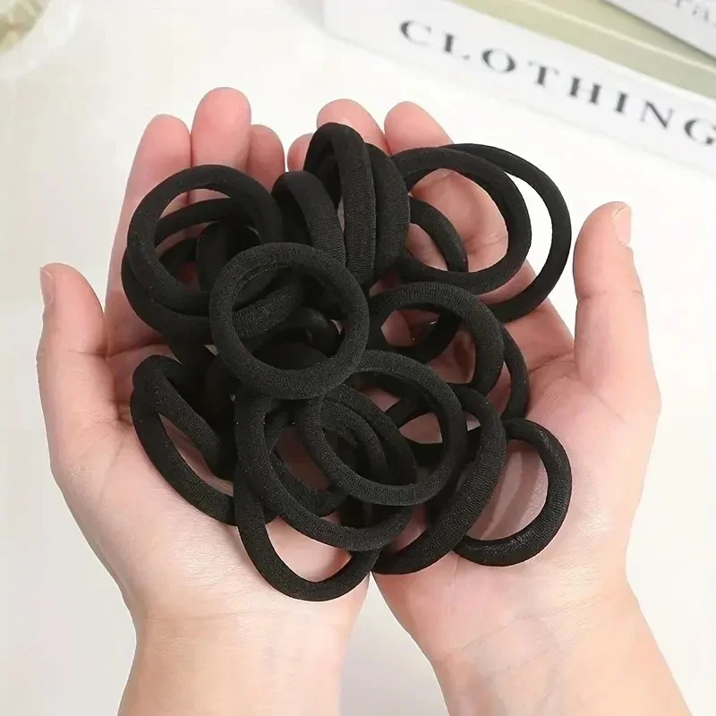 50/100Pcs High Elastic Hair Bands for Women Girls Black Hairband Rubber Ties Ponytail Holder Scrunchies Kids Hair Accessories