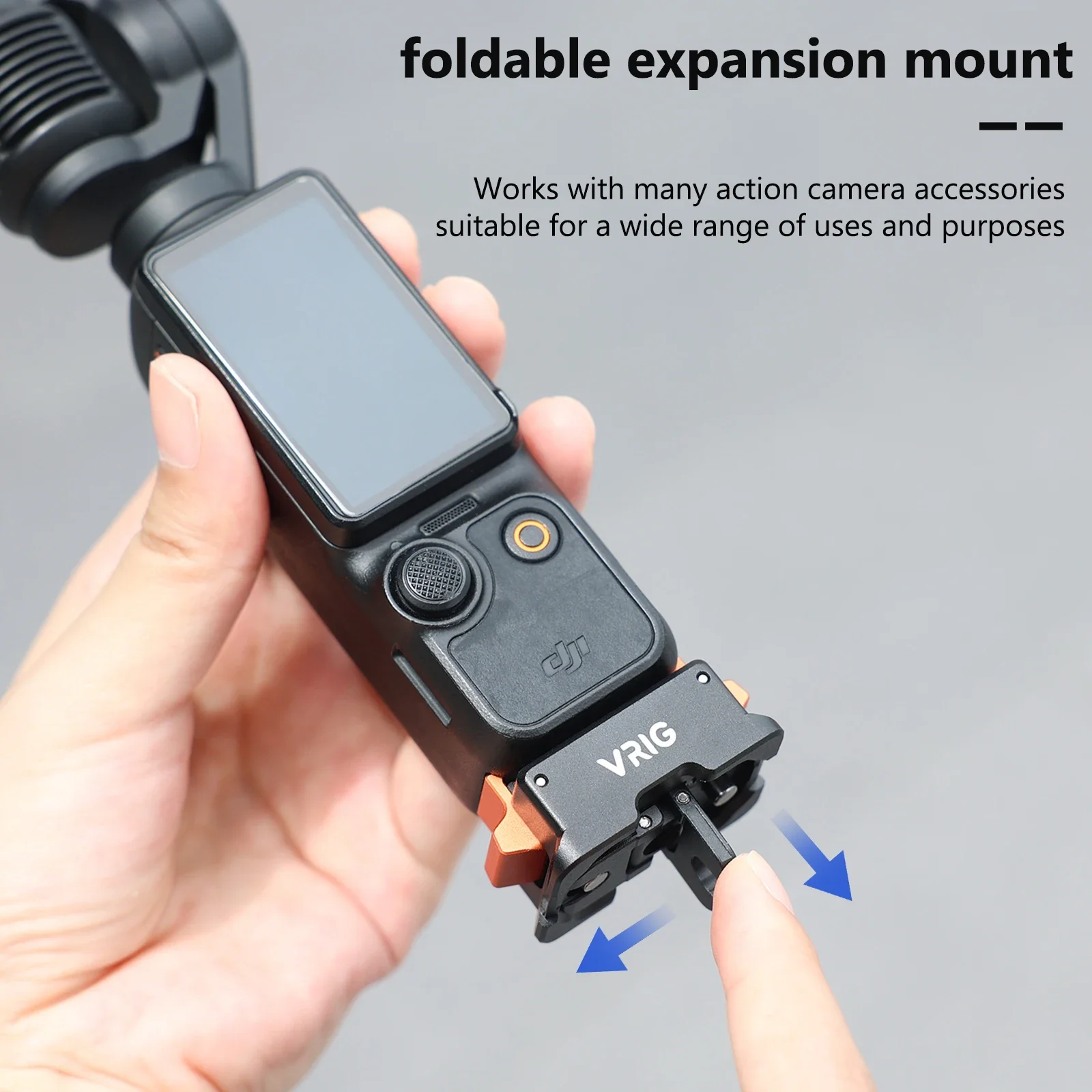 UURIG VRIG for DJI Osmo Pocket 3 Magnetic Quick Release Adapter Action Camera Tripod Adapter Charging Base Expansio Bracket