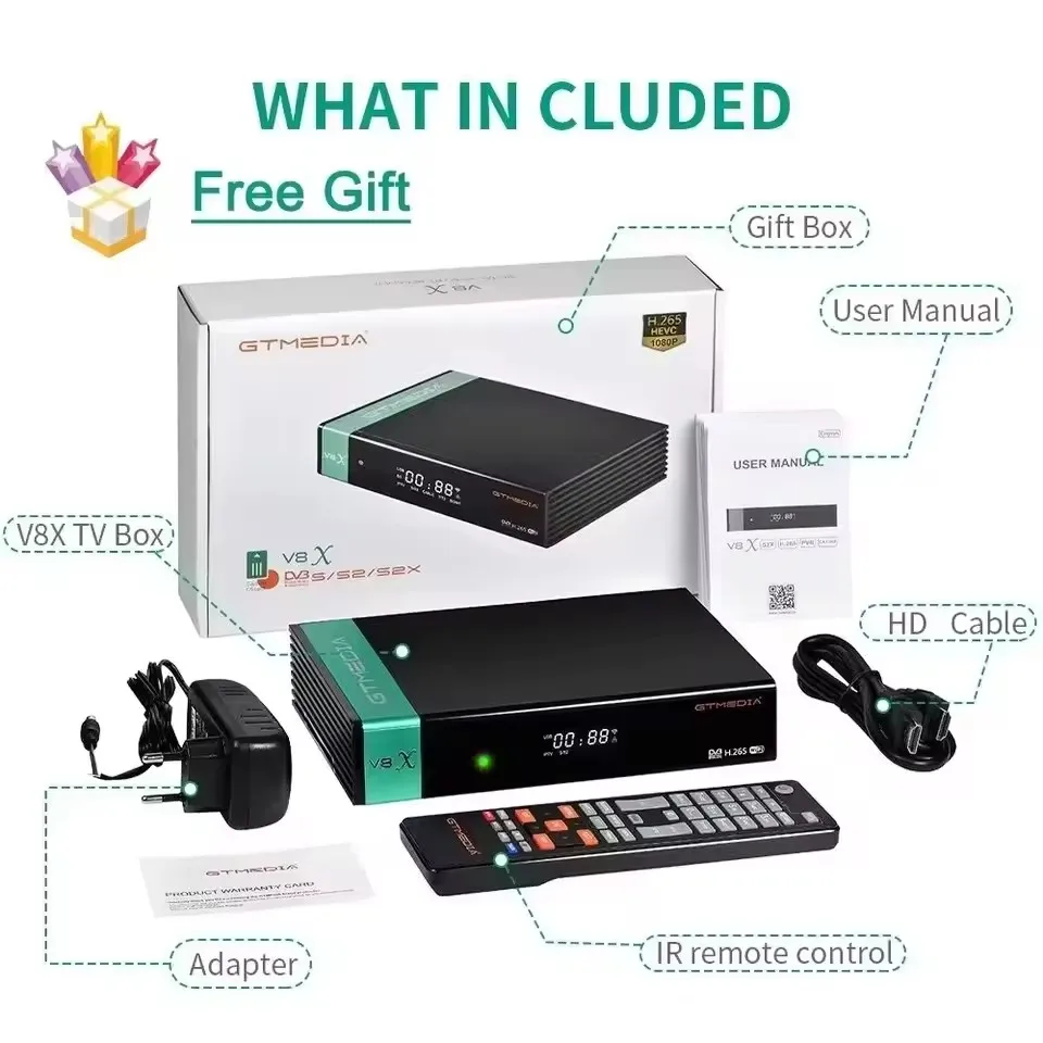 GTMedia V9 PRIME جهاز استقبال الأقمار الصناعية عالي الدقة DVB-S2 جهاز فك ترميز التلفزيون + USB WIFI ترقية BYV7S2X V7S HD CLINES جهاز استقبال التلفزيون Sat TV Box