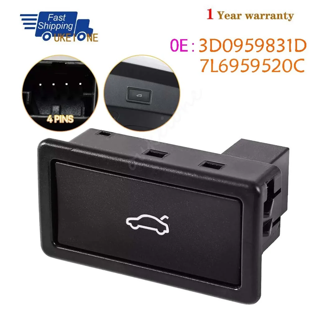 

3D0959831D 7L6959520C For AUDI A4 A6 A8 Q5 RS4 RS6 VW Passat Skoda Superb Seat Superb Electric Power Lock Switch Button Boot Lid