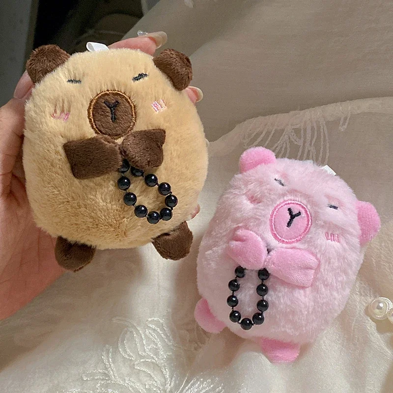 Stuffed Animals Plush Buddha Bead Capybara Style Plush Toy Pendant Girl Heart Super Cute Keychain Brithday Gift for Best Friend