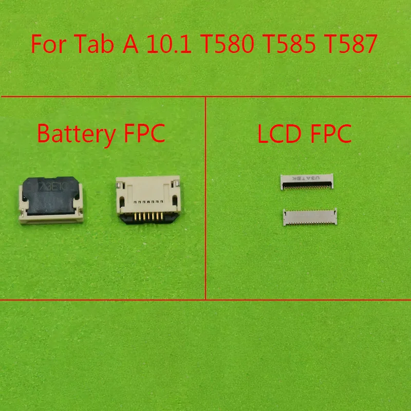 2pcs Battery FPC Connector For Samsung Galaxy Tab A 10.1 T580 T585 T587 LCD Display FPC Connector Plug Port battery diy adapter for makita 18v li ion power tool convert for bl1830 bl1840 bl1850 connector power tool accessories