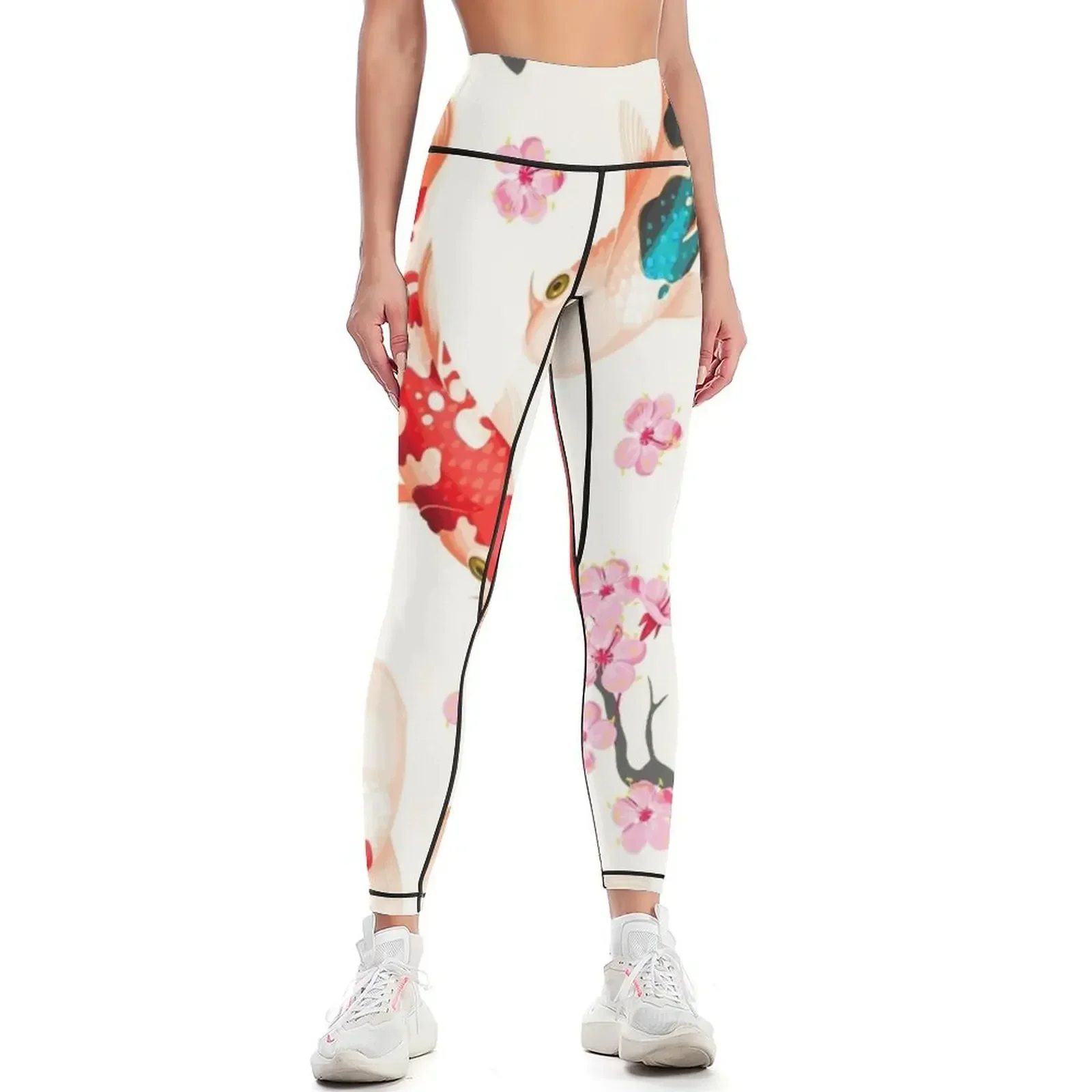 Koi Fish Leggings sports woman gym Women's pants Leginsy push up sport pants Womens Leggings