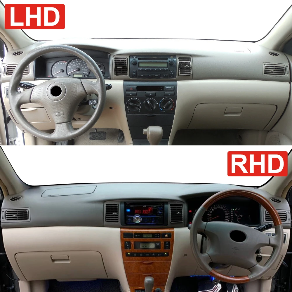 غطاء لوحة سيارة لتويوتا كورولا Altis Runx Allex E120 E130 2001 - 2007 حصيرة الشمس الظل وسادة لوحة أداة السجاد المضادة للأشعة فوق البنفسجية