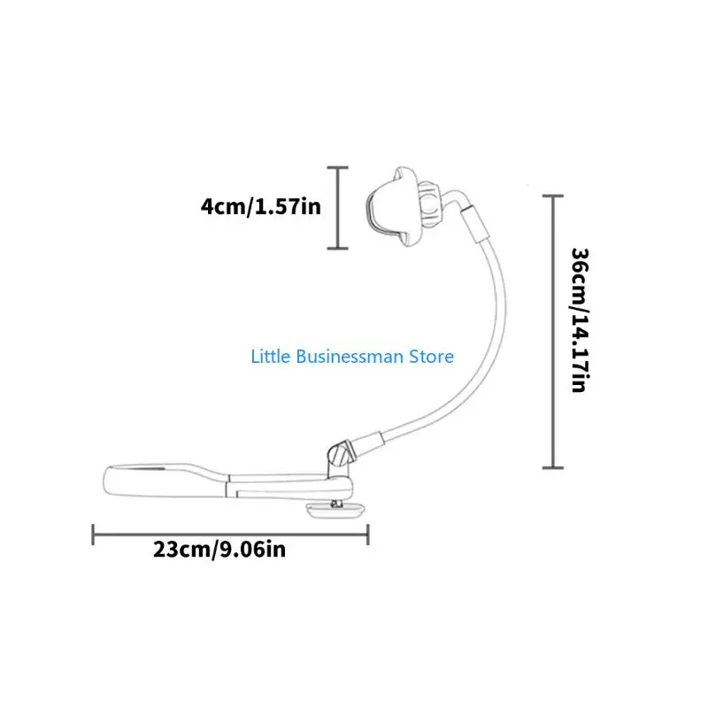 Nacken-Telefonhalter mit biegbarem 36-cm-Arm und Desktop-Ständer, einfache Handy-Klemme für 4,5-6,7-Zoll-Telefone und Nachttisch – Detail 6