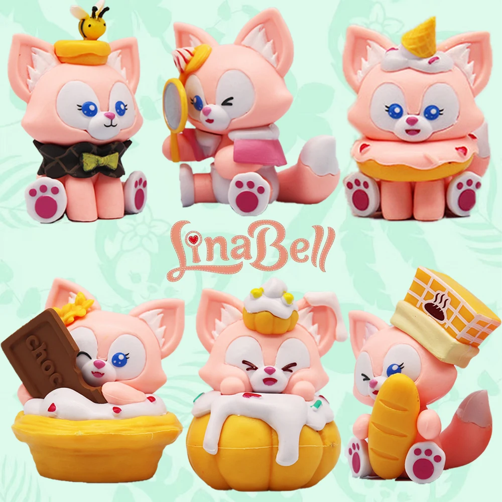 

4/6pcs Disney Cartoon LinaBell Handmade Cute Girl Heart Decoration Gift Cake decoration model Kawaii Car Decoration Toys