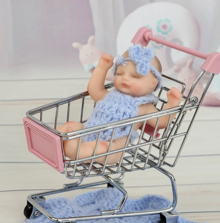 Cloveray 12 cm corps complet Silicone réaliste Reborn bébé poupée réaliste Silicone poupée tricoté pull poupée jouets faits à la main cadeaux pour enfants