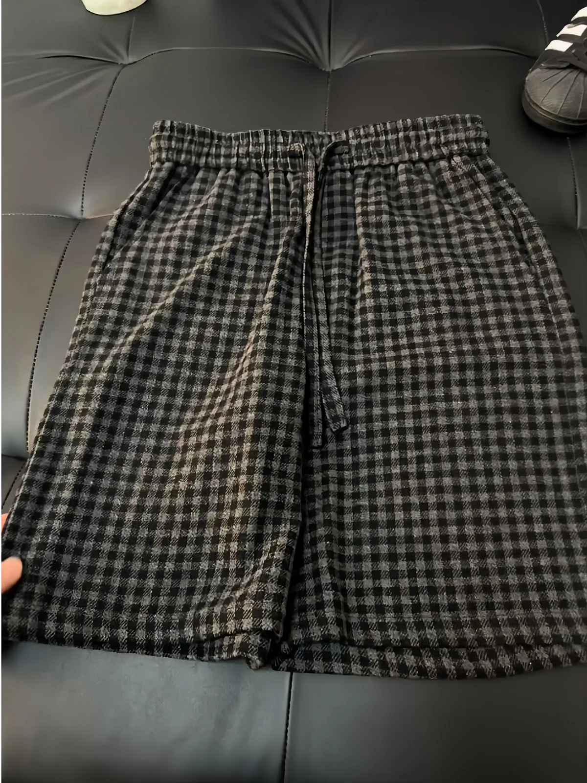 

Summer Thin Elastic Waist Corduroy Knitted Shorts for Boys Casual Sports Style mid Waist Length Straight Leg Pure Color