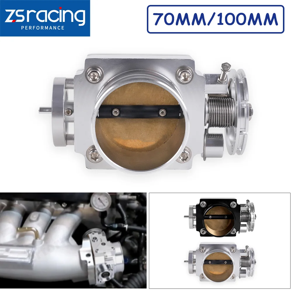 

ZSRA-70mm 2.75in/100mm 3.94in Universal High Flow Billet Intake Throttle Body Aluminum CNC Billet Intake Throttle Body THB192