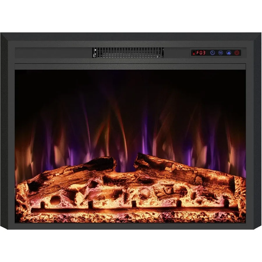 

Электрические каминные вставки шириной 33 дюйма с каминным обогревателем цвета пламени с сенсорным экраном и дистанционным управлением Recesse