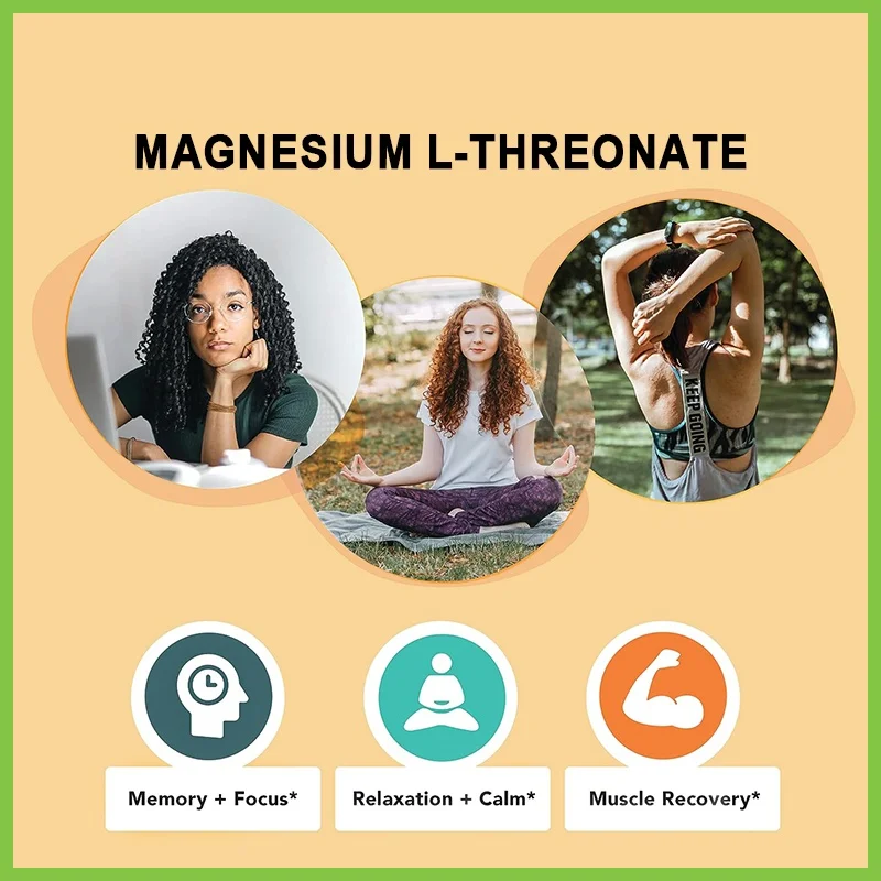 Ptvse Magtein Magnesium L-Threonate Capsules Supports Focus, Memory & Learning Brain Health Supports Quality of Sleep