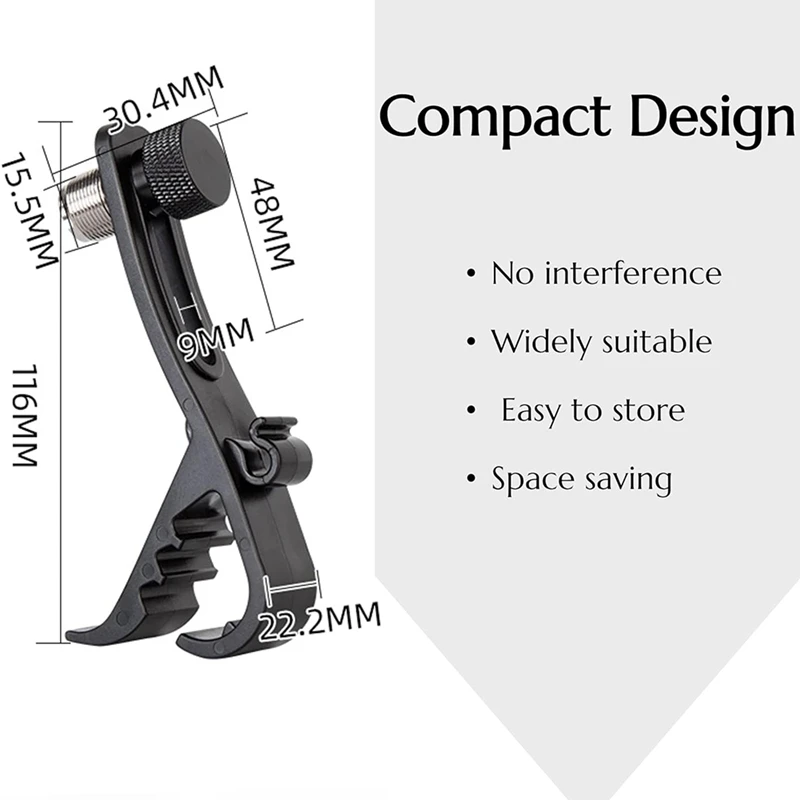 4 pezzi Mic Clip morsetto universale per microfono Kit microfono a tamburo regolabile e supporto per microfono per supporto per microfono