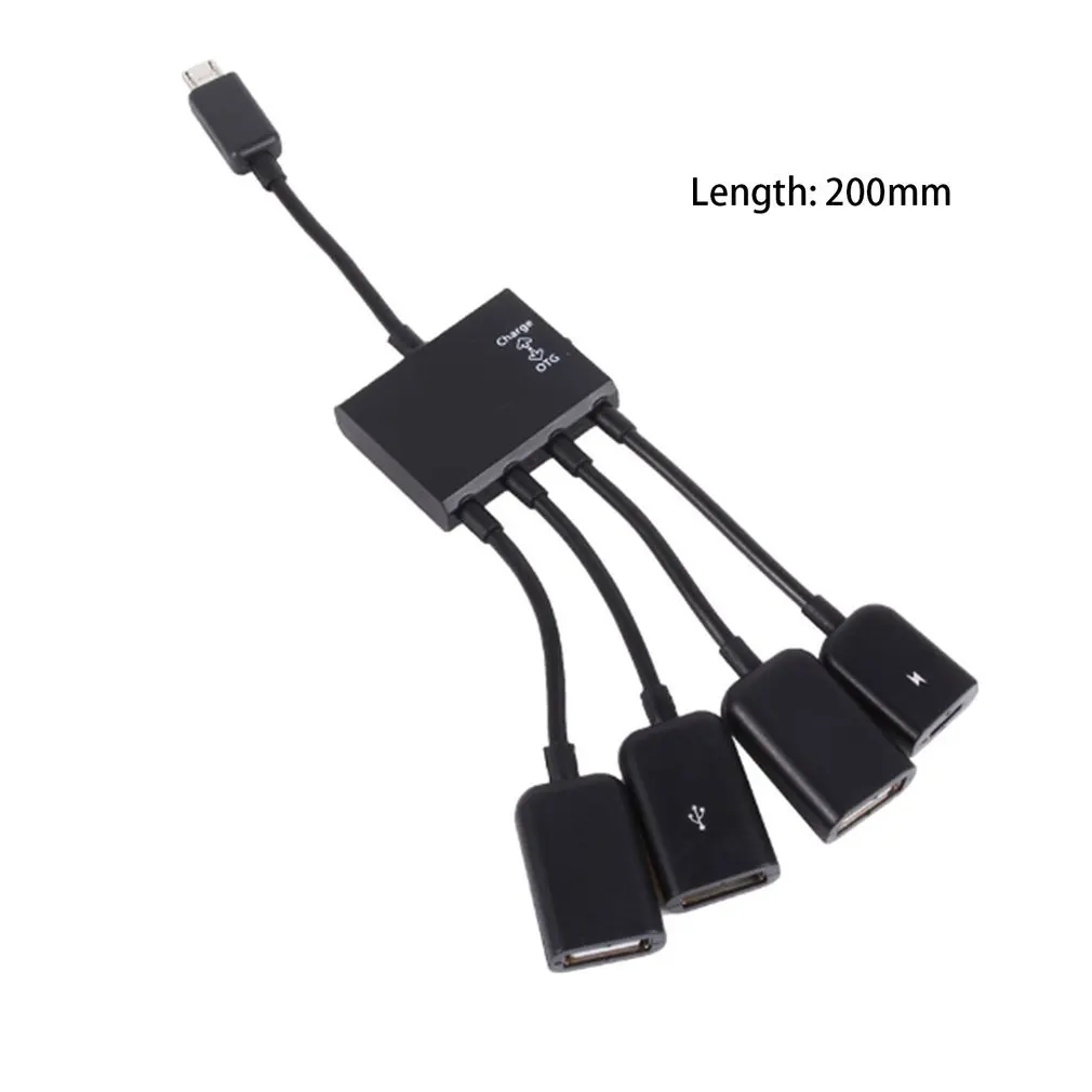 Otg 3/4 porta micro usb de carregamento de energia hub cabo divisor conector adaptador para smartphone computador tablet pc fio dados