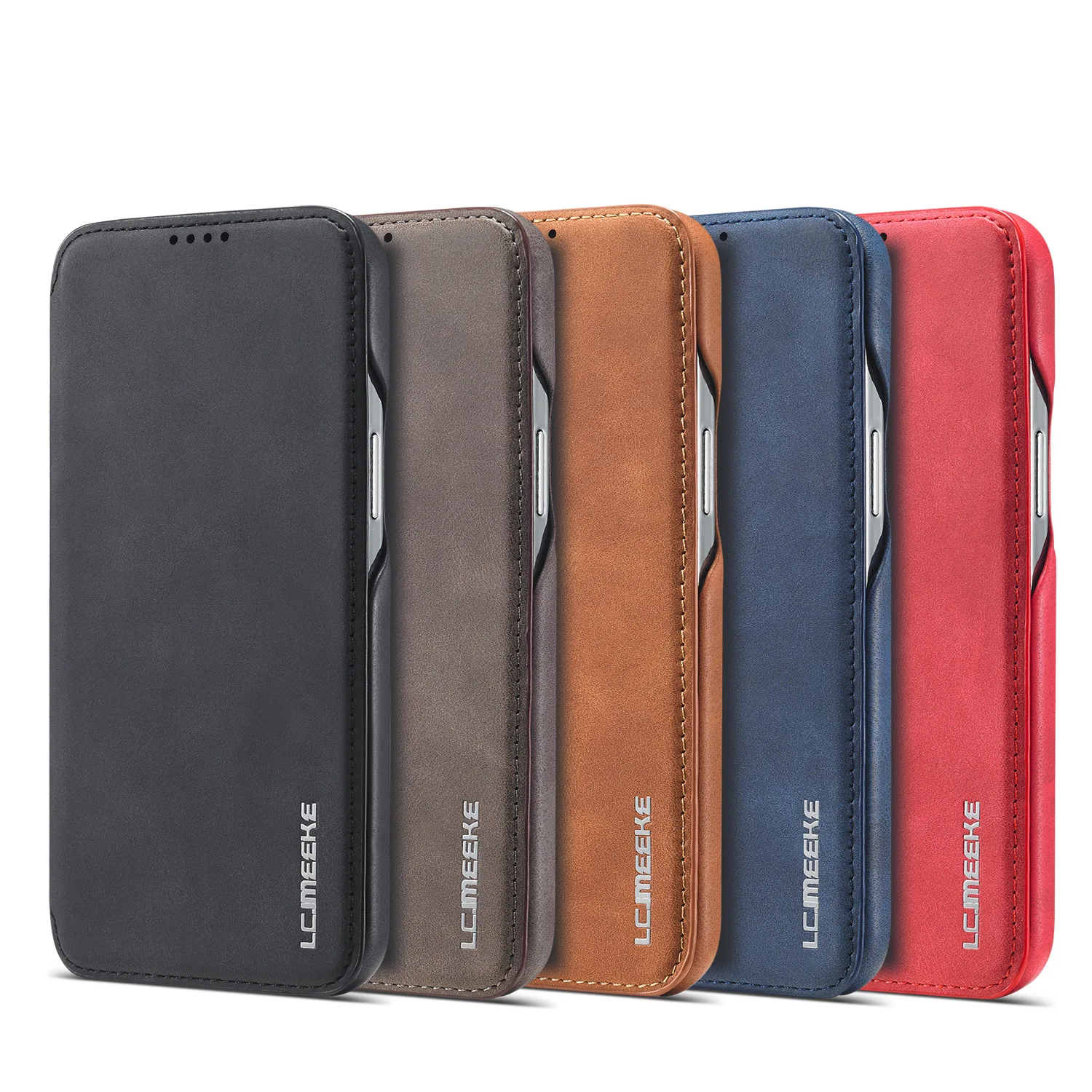 5 kolorów dla Apple iPhone 11 12 13 14 15 Pro Max Plus Mini skórzany pokrowiec na telefon etui na karty + magnetyczna podpórka z zamknięciem