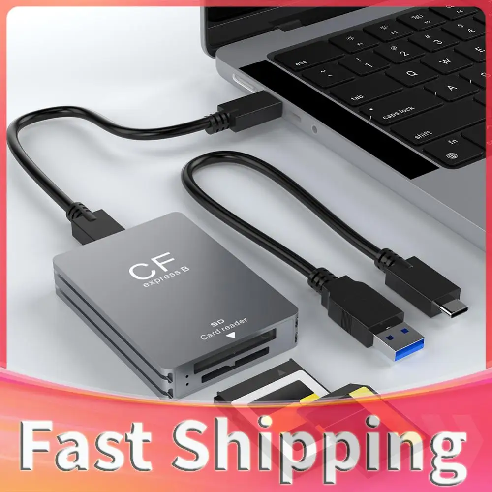 

2 in 1 CFexpress Type B&SD Card Reader Memory Card Reader with USB C To USB C/A Cable Support for Android/Windows/ OS for SLR