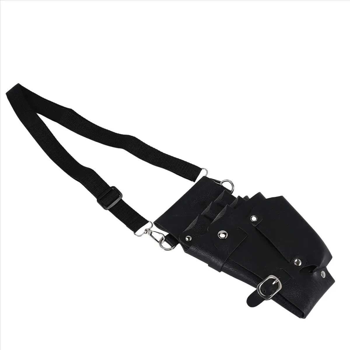 ABQR Leather Hairdressing Case Tools Scissor Bag Barber Pouch Holder Rivet Purse Adjustable Waist Shoulder Belt