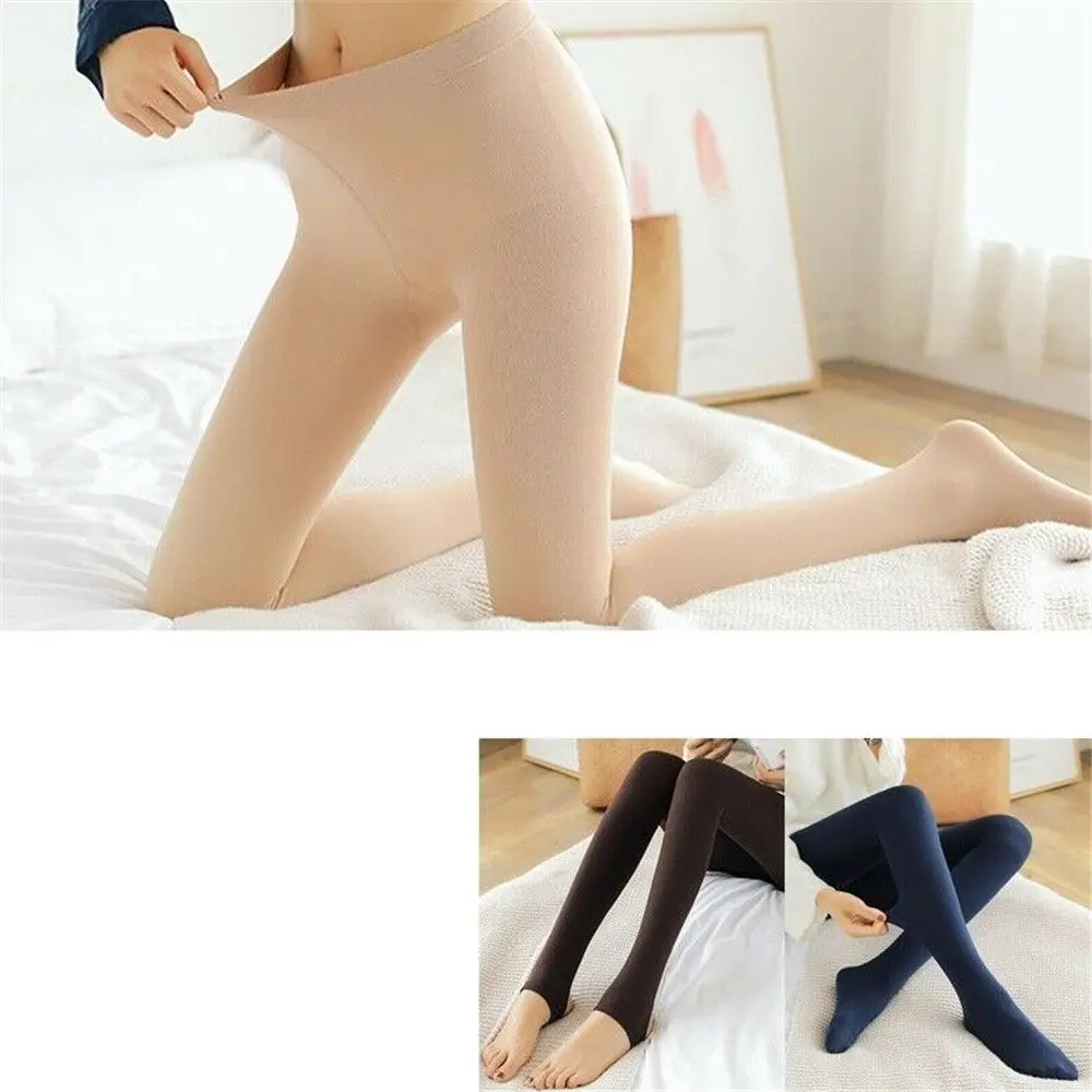 Hot New Fluff Lined Winter Thermal Thick Pantyhos Slim Leggings Stretch Pants Warm Tights