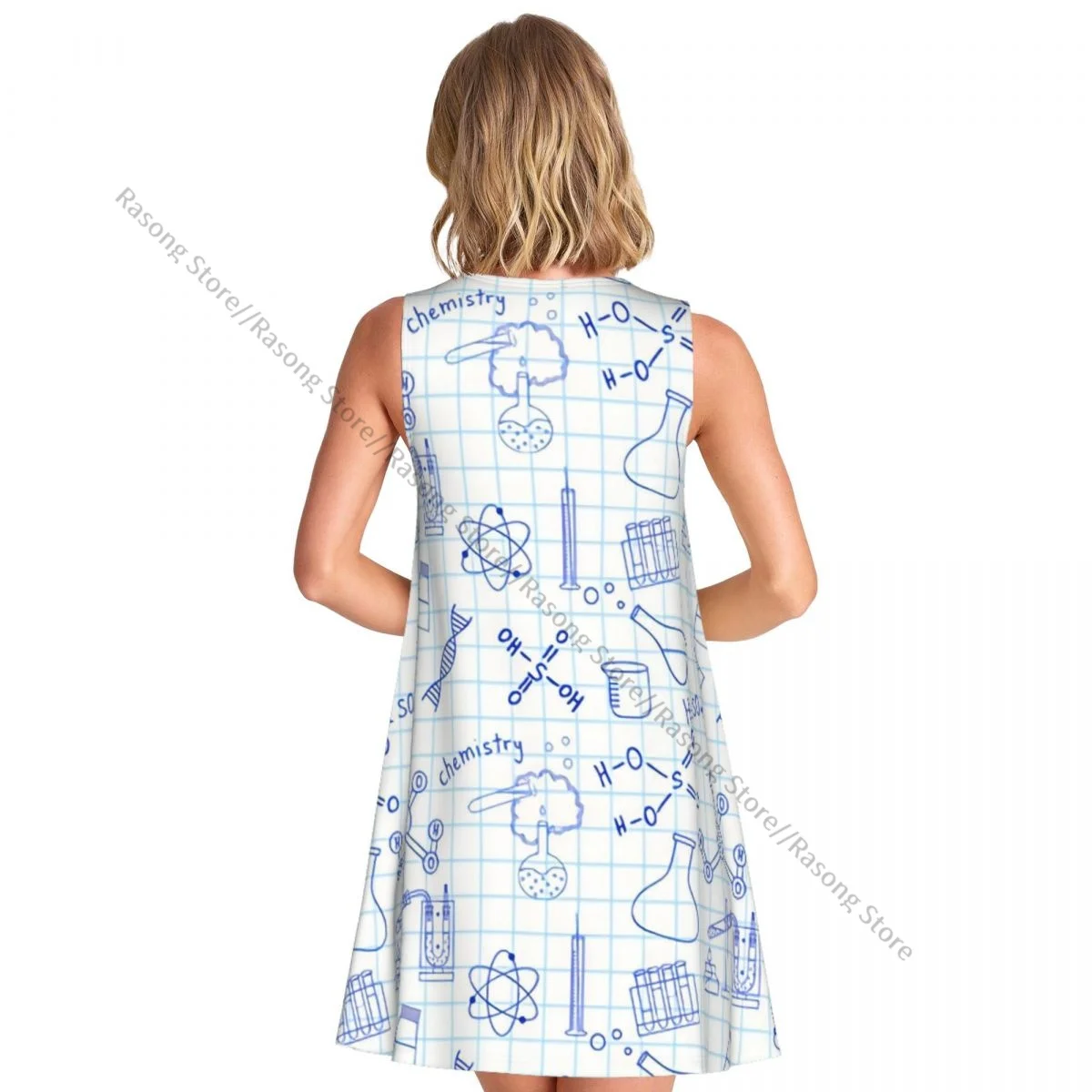 Summer Vest Dress Women's Science Chemistry Geometry Math Nerd Geek And Genius Print Sleeveless Female Dresses