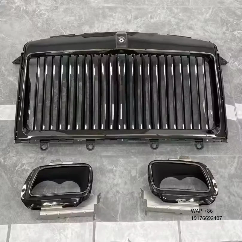 

Grille and Exhaust Pipe Fit for 1029Rolls Royce Cullinan BB Type Body Kit Upgrade Front Car Grille and Rear Exhaust