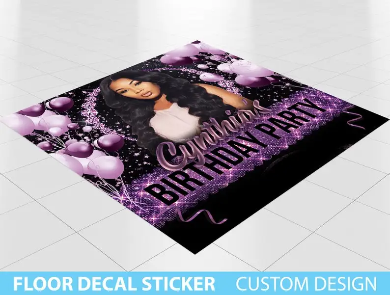 Custom Floor Decal sticker, Removable Sticker, Vinyl Floor Banner, Adhesive Floor Banner Sticker Decal Removable, Birthday Dance