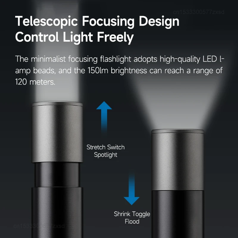 Xiaomi Nextool Minimalist Flashlight Telescopic Focus 2 Modes 1200mAH Rechargeable 120M Irradiation Distance Outdoor Lighting