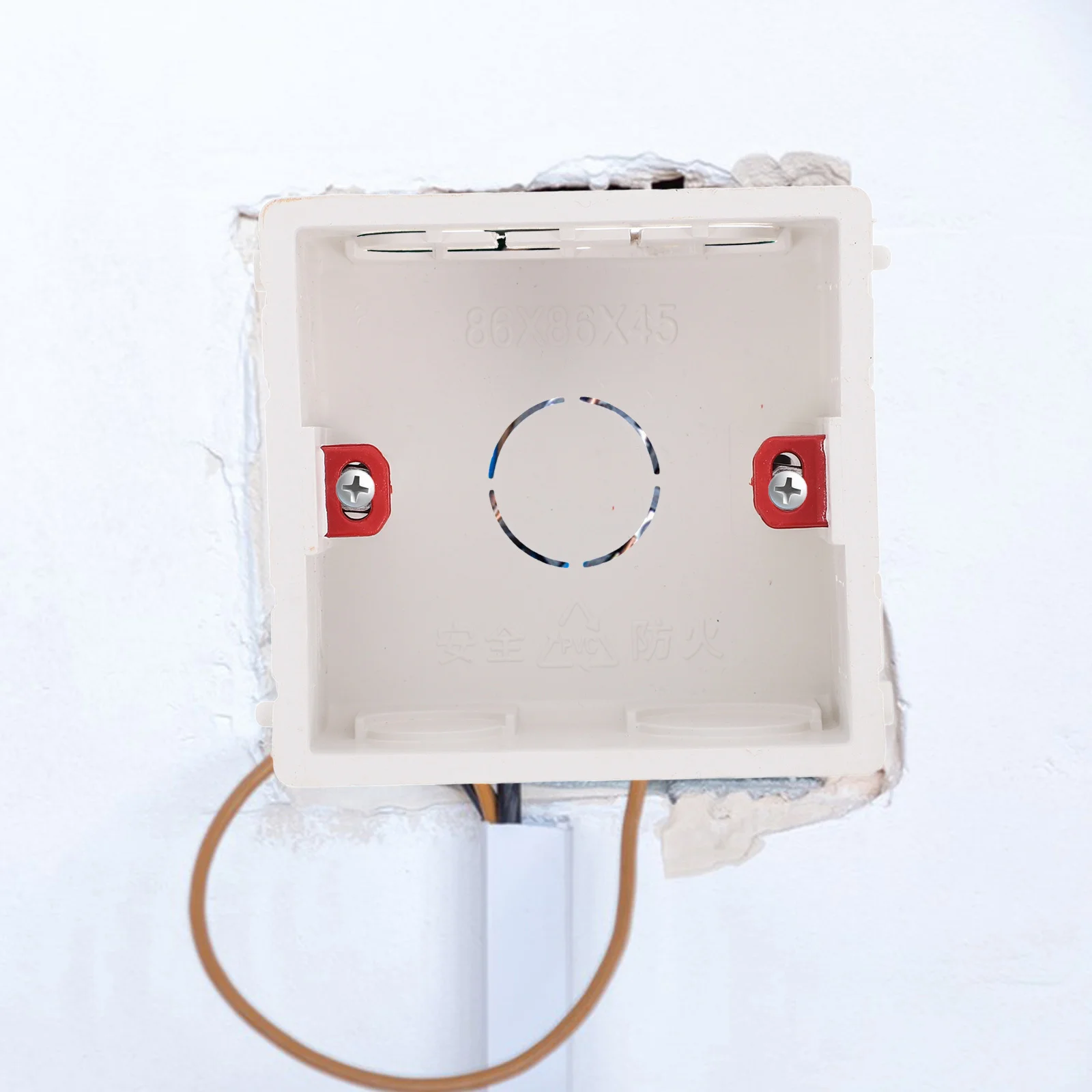 

6pcs Outdoor Electrical Wall Mounted Plastic Junction Box For Exterior Wiring Socket Base Case 86-Type Outlet