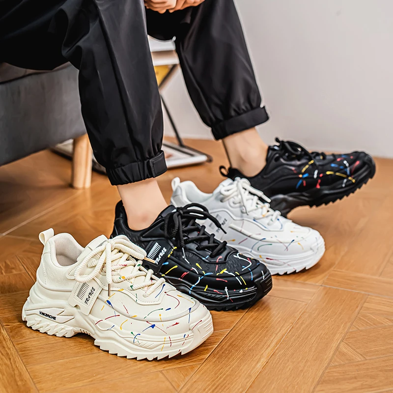 

Мужская обувь, новинка 2025, осенняя модная брендовая мужская обувь Torre на толстой подошве, повседневная светоотражающая спортивная обувь для бега, модная обувь