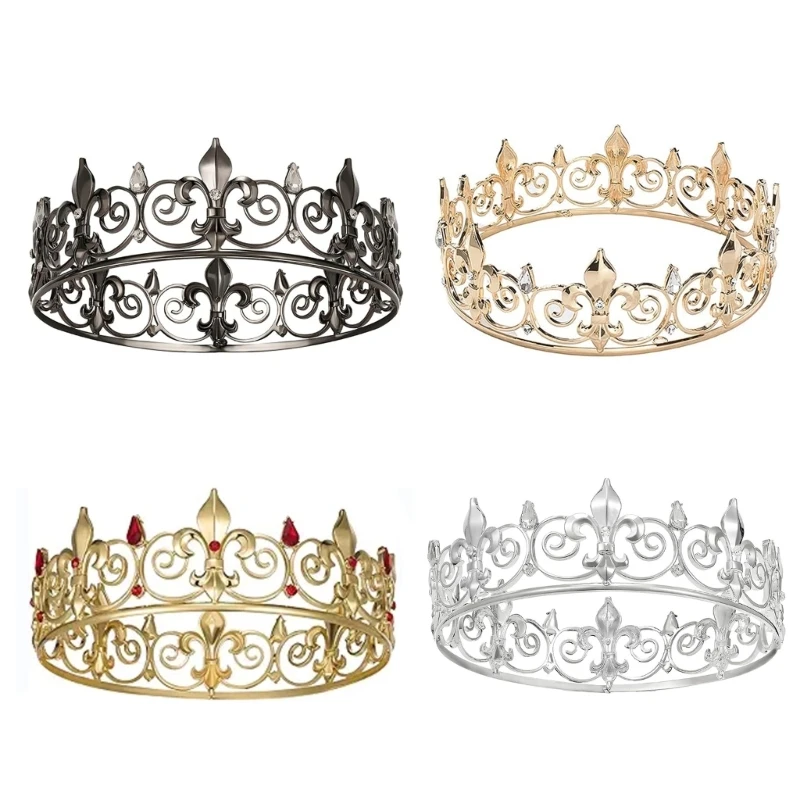 

Blingbling Headband for Men King Headpiece Hairband Elegant Birthday Gifts P8DB