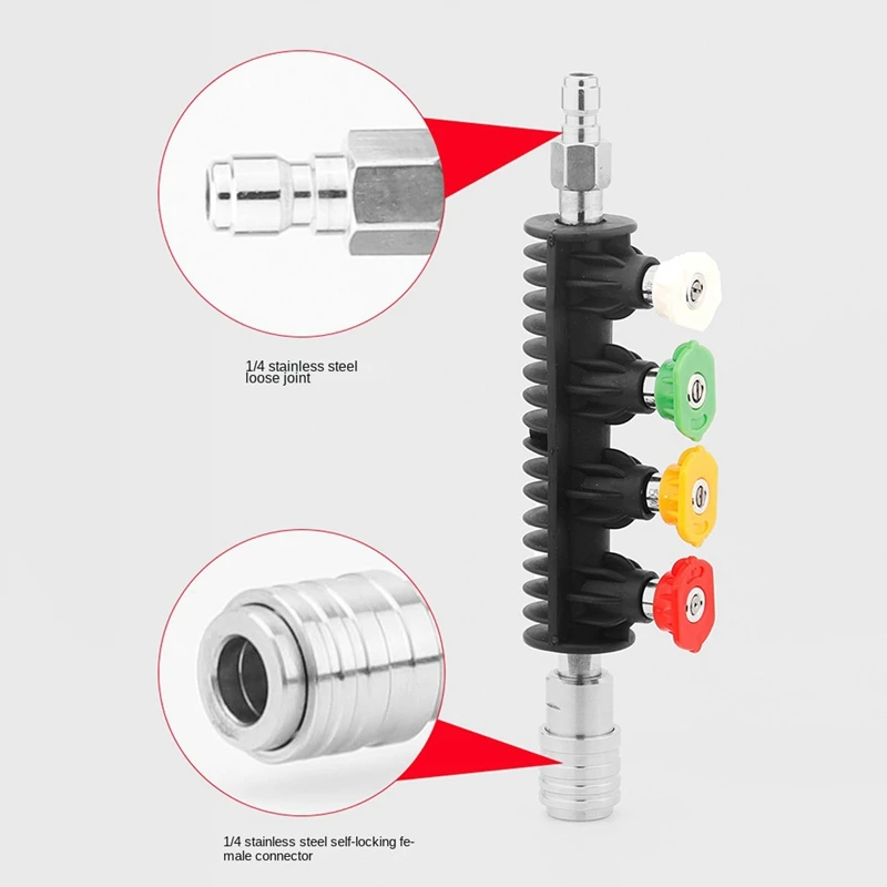 High Pressure Washer Rod With Nozzle -Holder 15Cm Parts Accessories For Car Cleaning Water 1/4 Quick Connection M14 Thread