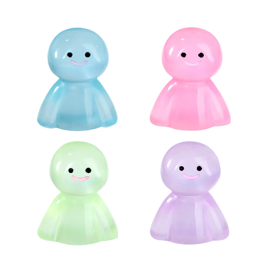 10pcs Kawaii Luminous Snowman Doll Christmas Charms Colorful Resin Pendant For Earring Keychain Diy Cute Jewelry Make