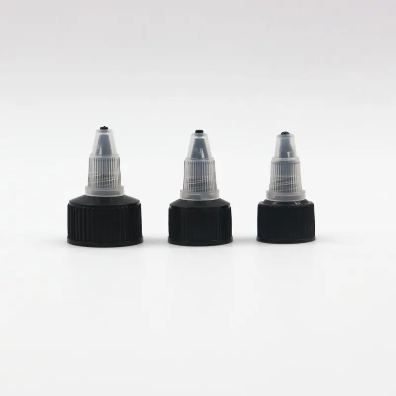 100pcs/lot Wholesale Black WHite Clear twist top cap or pointed mouth screw cap for bottle 18mm 20mm 24mm 28 410mm