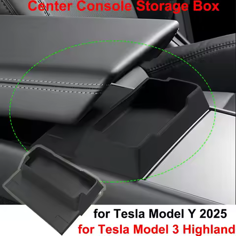 for Tesla Model Y Juniper Launch 2025 Center Control Storage Organizer Tray Model 3 Highland Glasses Storage Box Phone Holder