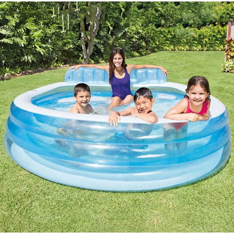 Summer Outdoor Inflatable Entertainment Slide Pool Cartoon Fun Water Spray Family Swimming Pool Children Playing Water