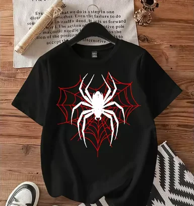 

Повседневная женская футболка с круглым вырезом и коротким рукавом в виде паука, весна-лето, футболки в корейском стиле, топы, женская футболка с графическим рисунком, готическая одежда