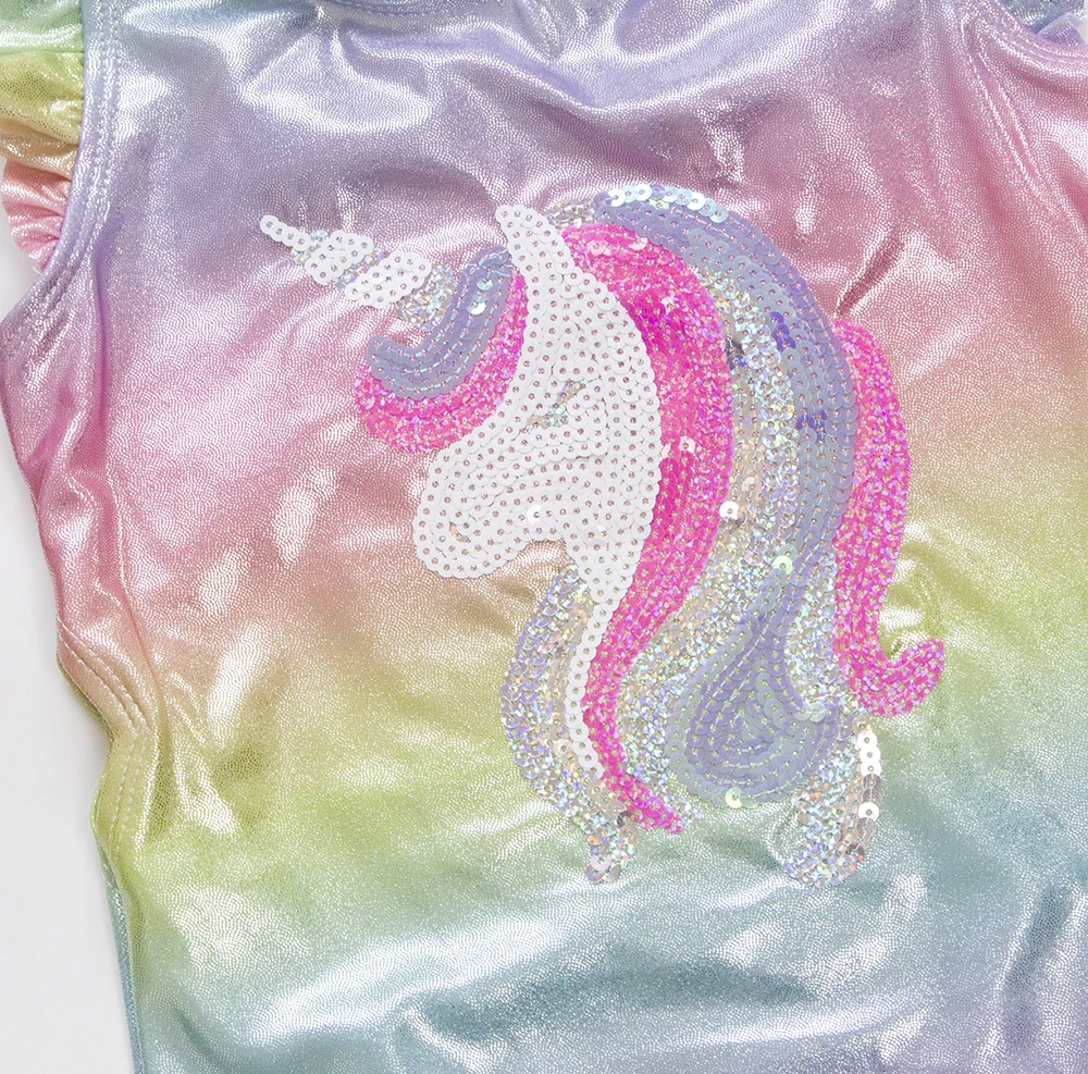 Rainbow Unicorn Sequins Summer Kids One Piece Swimwear Swimming Bathing Suit 2024 Children Monokini Girls Swimwear Swimsuit 282