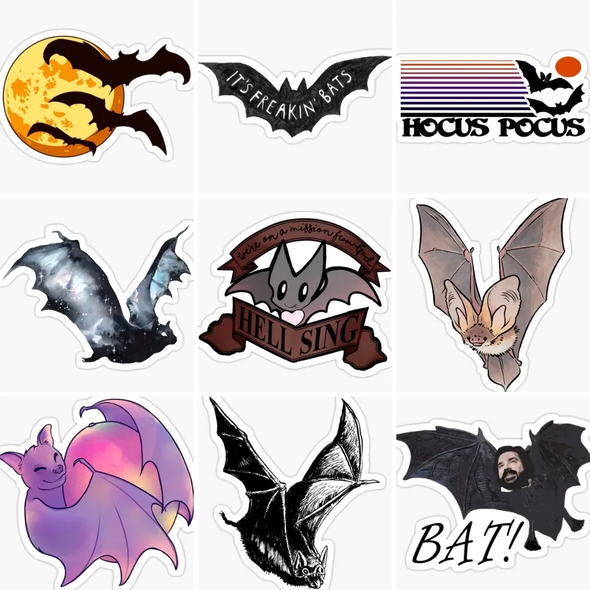 

Bats Sign Logo Creative Sticker Car Window Bike Accessories Camper Truck Moto Glass Helmet Racing Off-road Decal Customizable