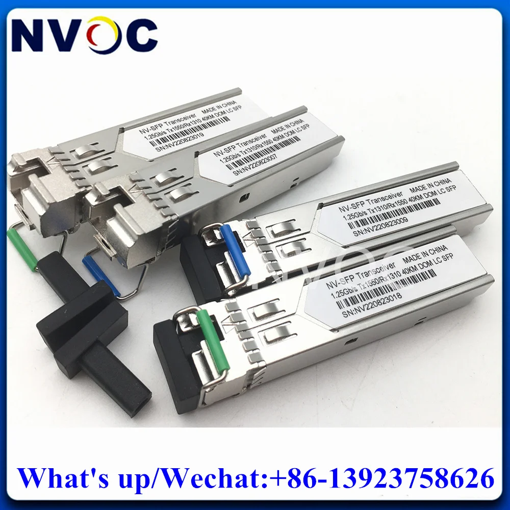 

5Pair Single Core 1000BASE-BX WDM Most Brands Compatible 1.25G BIDI SFP 40Km 1310/1550nm LC/SC Connector DDM Transceiver Module