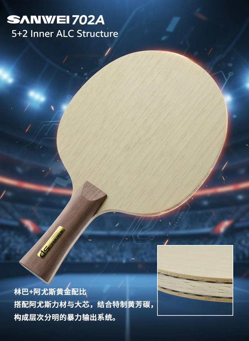 Original SANWEI Tischtennisschläger 702A Tischtennisschläger Ping-Pong-Schläger Professionelle Schläger – Detail 4