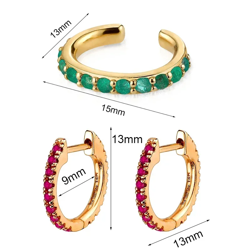 CRMYA Copper Gold Plated Earring Set For Women Color CZ Zircon Piercing Clip Hoop Dangle Earrings For Women Jewelry Wholesale